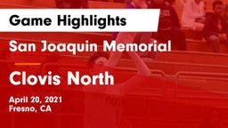 San Joaquin Memorial  vs Clovis North  Game Highlights - April 20, 2021