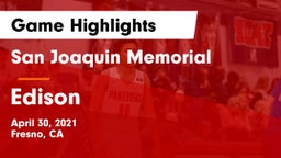 San Joaquin Memorial  vs Edison  Game Highlights - April 30, 2021