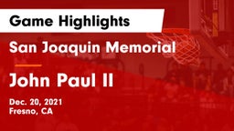 San Joaquin Memorial  vs John Paul II  Game Highlights - Dec. 20, 2021