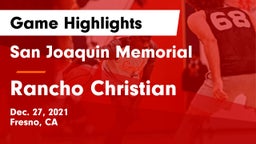San Joaquin Memorial  vs Rancho Christian  Game Highlights - Dec. 27, 2021