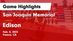 San Joaquin Memorial  vs Edison  Game Highlights - Feb. 8, 2022