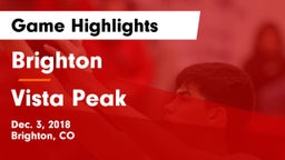 Brighton  vs Vista Peak  Game Highlights - Dec. 3, 2018