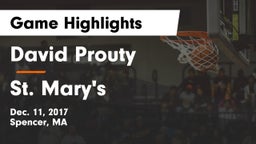 David Prouty  vs St. Mary's Game Highlights - Dec. 11, 2017