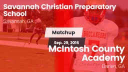 Matchup: Savannah Christian vs. McIntosh County Academy  2016