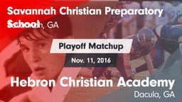 Matchup: Savannah Christian vs. Hebron Christian Academy  2016