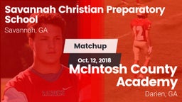 Matchup: Savannah Christian vs. McIntosh County Academy  2018