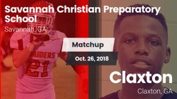 Matchup: Savannah Christian vs. Claxton  2018