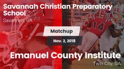Matchup: Savannah Christian vs. Emanuel County Institute  2018