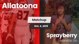Matchup: Allatoona High vs. Sprayberry  2019