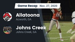 Recap: Allatoona  vs. Johns Creek  2020