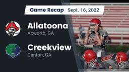 Recap: Allatoona  vs. Creekview  2022