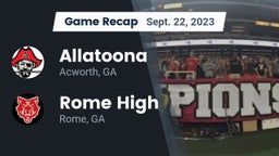 Recap: Allatoona  vs. Rome High 2023