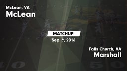 Matchup: McLean  vs. Marshall  2016