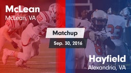 Matchup: McLean  vs. Hayfield  2016