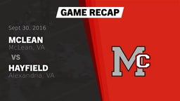 Recap: McLean  vs. Hayfield  2016