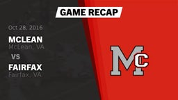 Recap: McLean  vs. Fairfax  2016