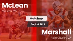 Matchup: McLean  vs. Marshall  2019