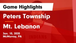 Peters Township  vs Mt. Lebanon  Game Highlights - Jan. 10, 2020