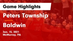 Peters Township  vs Baldwin  Game Highlights - Jan. 15, 2021