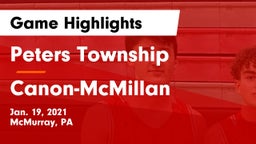 Peters Township  vs Canon-McMillan  Game Highlights - Jan. 19, 2021