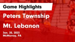 Peters Township  vs Mt. Lebanon  Game Highlights - Jan. 20, 2023