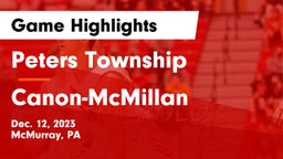 Peters Township  vs Canon-McMillan  Game Highlights - Dec. 12, 2023