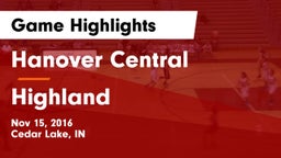 Hanover Central  vs Highland  Game Highlights - Nov 15, 2016