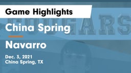 China Spring  vs Navarro  Game Highlights - Dec. 3, 2021