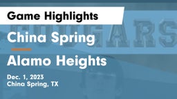 China Spring  vs Alamo Heights  Game Highlights - Dec. 1, 2023
