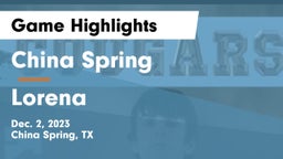 China Spring  vs Lorena  Game Highlights - Dec. 2, 2023