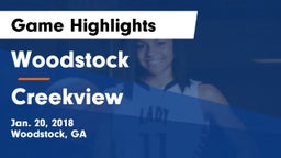 Woodstock  vs Creekview Game Highlights - Jan. 20, 2018