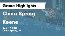 China Spring  vs Keene  Game Highlights - Dec. 19, 2023