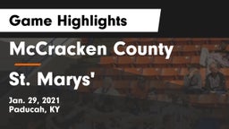 McCracken County  vs St. Marys' Game Highlights - Jan. 29, 2021