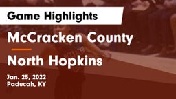 McCracken County  vs North Hopkins  Game Highlights - Jan. 25, 2022