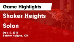 Shaker Heights  vs Solon  Game Highlights - Dec. 6, 2019