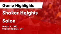 Shaker Heights  vs Solon  Game Highlights - March 7, 2020