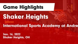 Shaker Heights  vs International Sports Academy at Andrews Osborne Game Highlights - Jan. 16, 2022