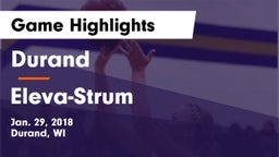 Durand  vs Eleva-Strum  Game Highlights - Jan. 29, 2018
