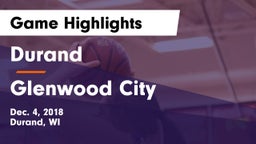 Durand  vs Glenwood City  Game Highlights - Dec. 4, 2018