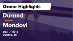 Durand  vs Mondovi  Game Highlights - Dec. 7, 2018