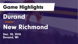 Durand  vs New Richmond  Game Highlights - Dec. 20, 2018