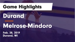Durand  vs Melrose-Mindoro  Game Highlights - Feb. 28, 2019
