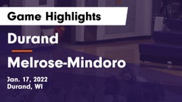 Durand  vs Melrose-Mindoro  Game Highlights - Jan. 17, 2022