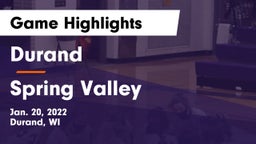 Durand  vs Spring Valley  Game Highlights - Jan. 20, 2022