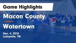 Macon County  vs Watertown  Game Highlights - Dec. 4, 2018