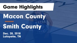 Macon County  vs Smith County  Game Highlights - Dec. 28, 2018