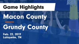 Macon County  vs Grundy County  Game Highlights - Feb. 22, 2019