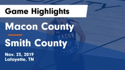 Macon County  vs Smith County  Game Highlights - Nov. 23, 2019