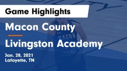 Macon County  vs Livingston Academy Game Highlights - Jan. 28, 2021