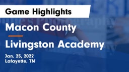 Macon County  vs Livingston Academy Game Highlights - Jan. 25, 2022